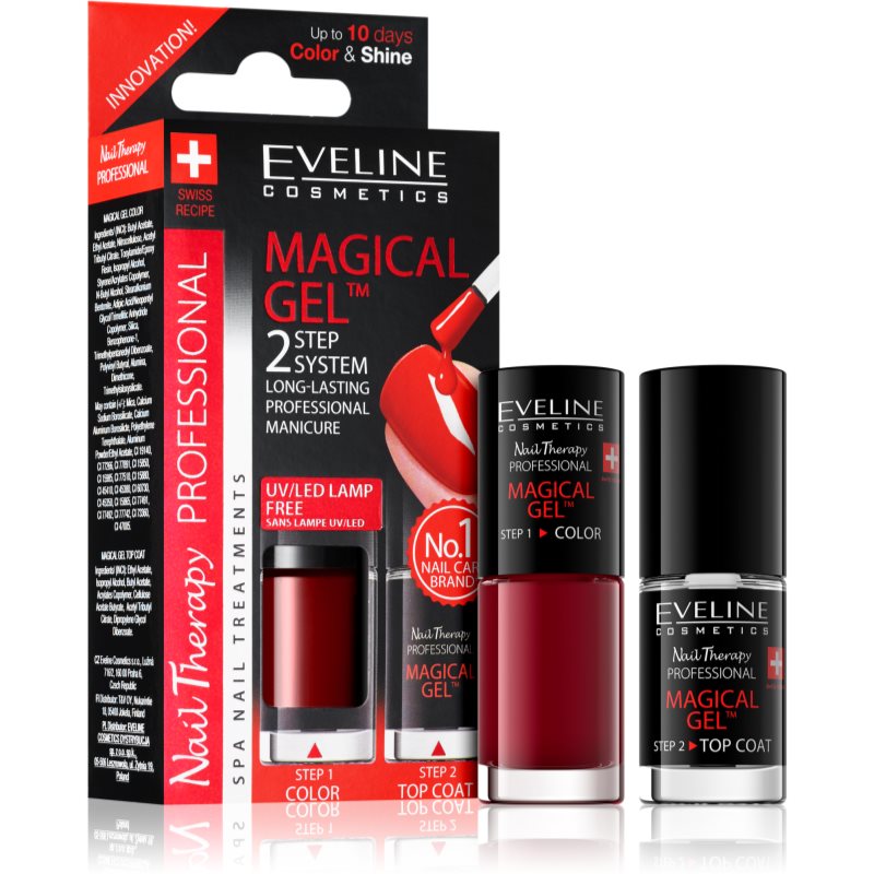 Eveline Cosmetics Nail Therapy Professional Gel-Lack für Fingernägel - keine UV/LED Lampe erforderlich Farbton 04  2 x 5 ml