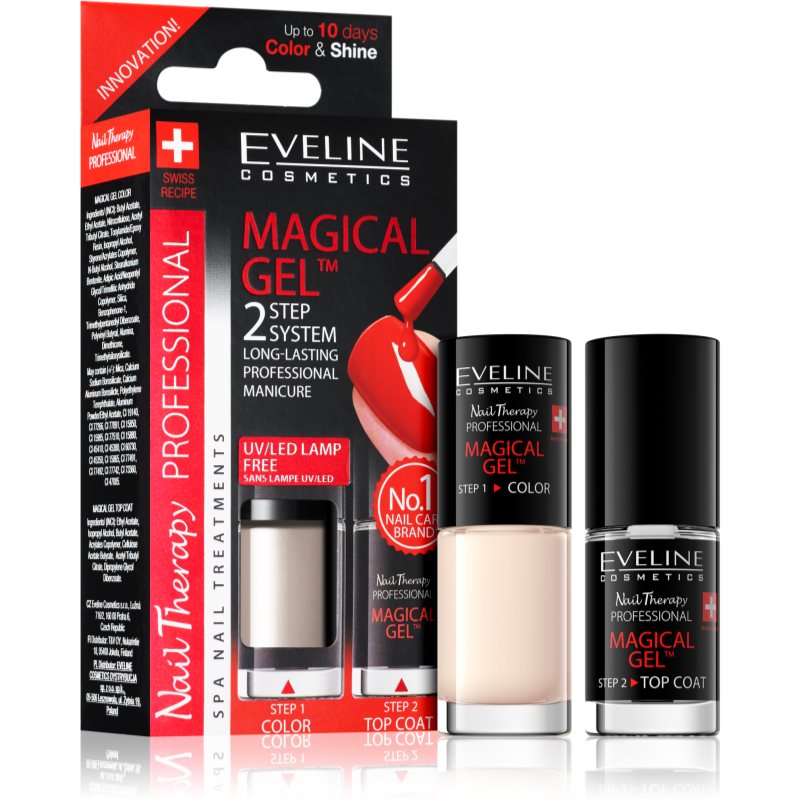 Eveline Cosmetics Nail Therapy Professional esmalte para uñas en gel sin usar lámpara UV/LED tono 08  2 x 5 ml