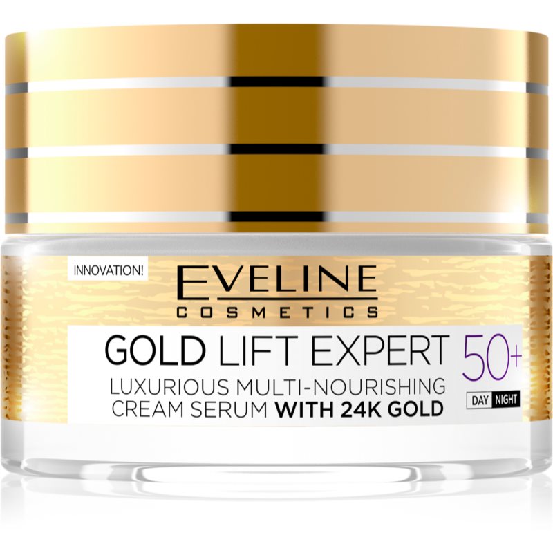 Eveline Cosmetics Gold Lift Expert creme de dia e de noite antirrugas 50+ 50 ml