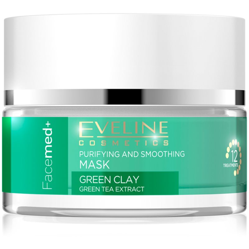 Eveline Cosmetics FaceMed+ mascarilla facial limpiadora antiarrugas de arcilla verde 50 ml