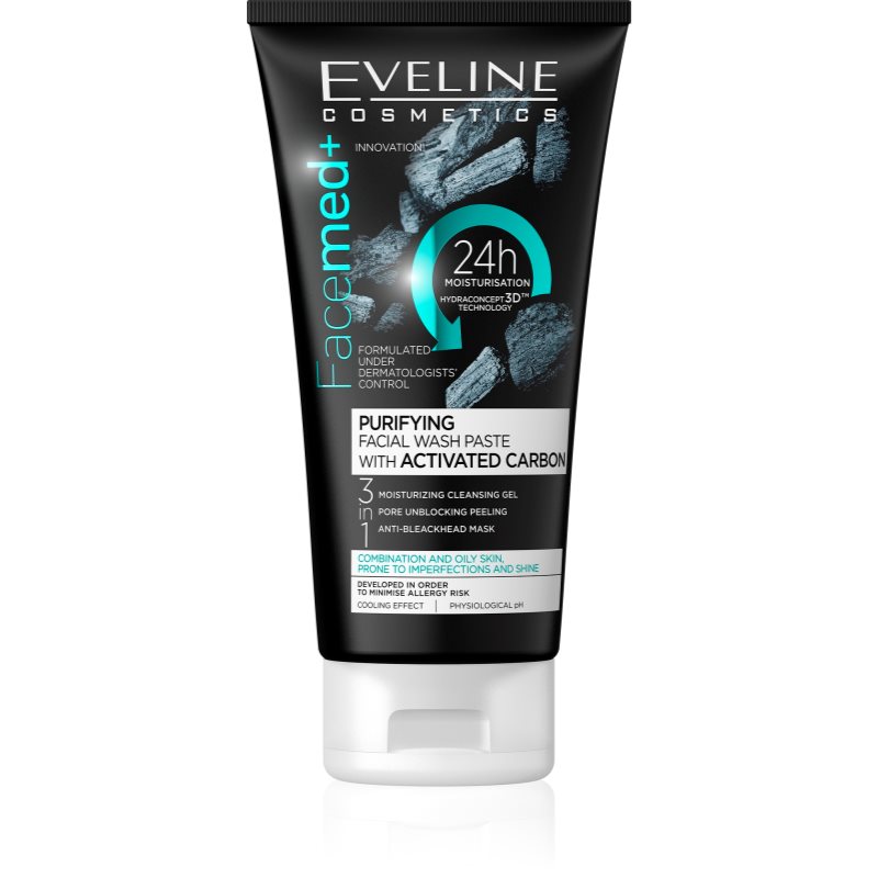 Eveline Cosmetics FaceMed+ gel facial de limpeza 3 em 1 para pele oleosa e mista 150 ml