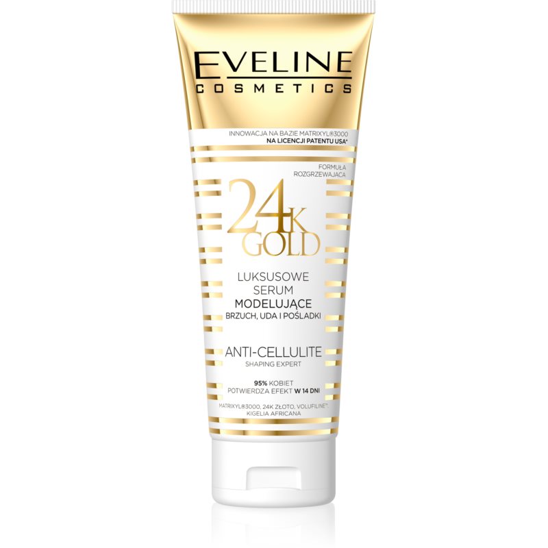 Eveline Cosmetics Slim Extreme 24k Gold sérum modelador para abdómen, coxas e nádegas 250 ml