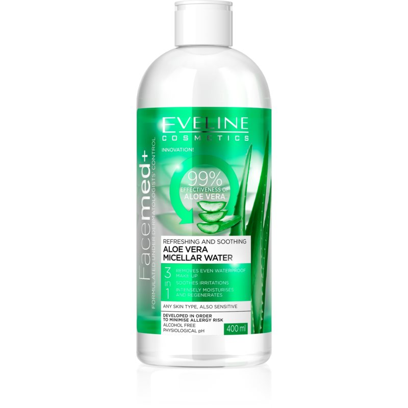 Eveline Cosmetics FaceMed+ água micelar com aloe vera 400 ml
