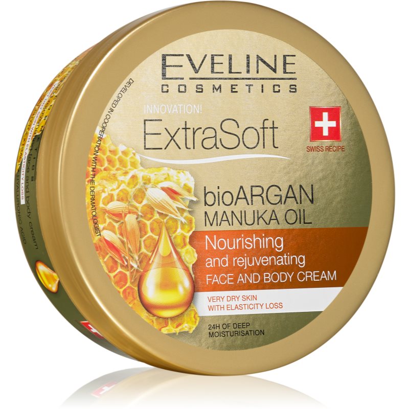 Eveline Cosmetics Extra Soft crema hidratante para rostro y cuerpo con aceite de argán 175 ml