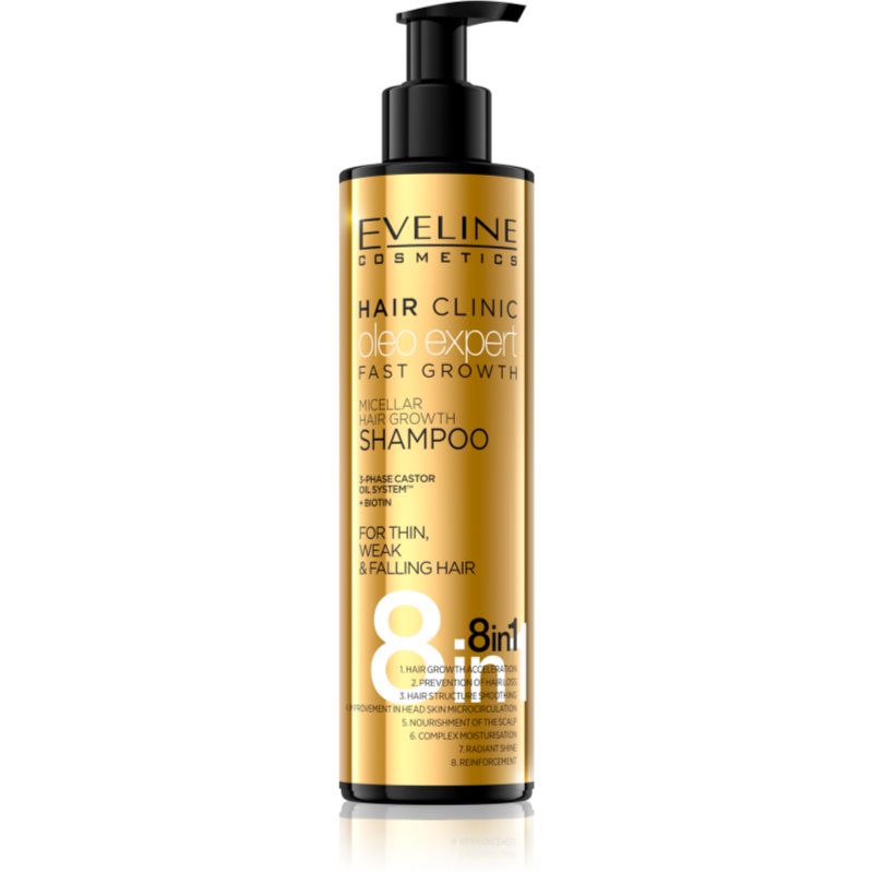 Eveline Cosmetics Oleo Expert Shampoo für Festigung und Wuchs der Haare 245 ml