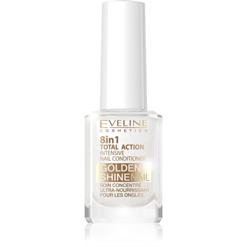 Eveline Cosmetics Nail Therapy Professional condicionador para unhas 8 em 1 com glitter  12 ml