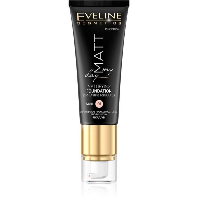 Eveline Cosmetics Matt My Day maquillaje de larga duración tono 01 Ivory 40 ml