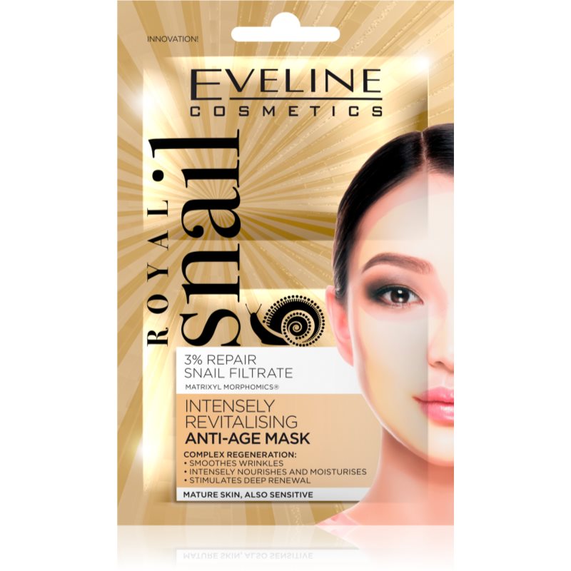 Eveline Cosmetics Royal Snail máscara facial revitalizante com efeito rejuvenescedor 10 ml