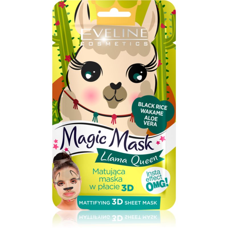 Eveline Cosmetics Magic Mask Lama Queen mascarilla matificante y normalizante 3D