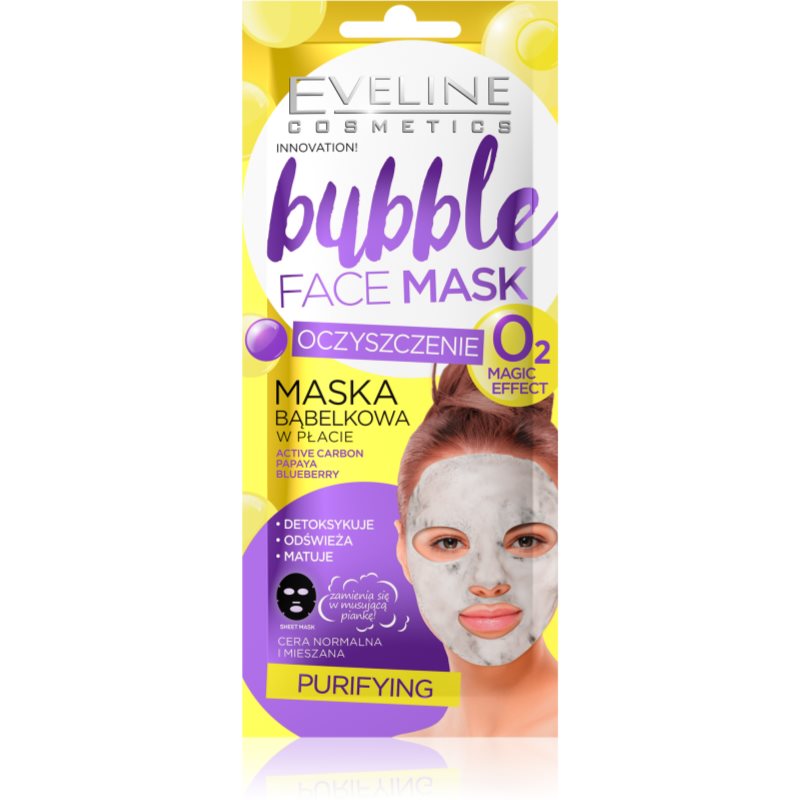 Eveline Cosmetics Bubble Mask szövet arcmaszk tisztító hatással