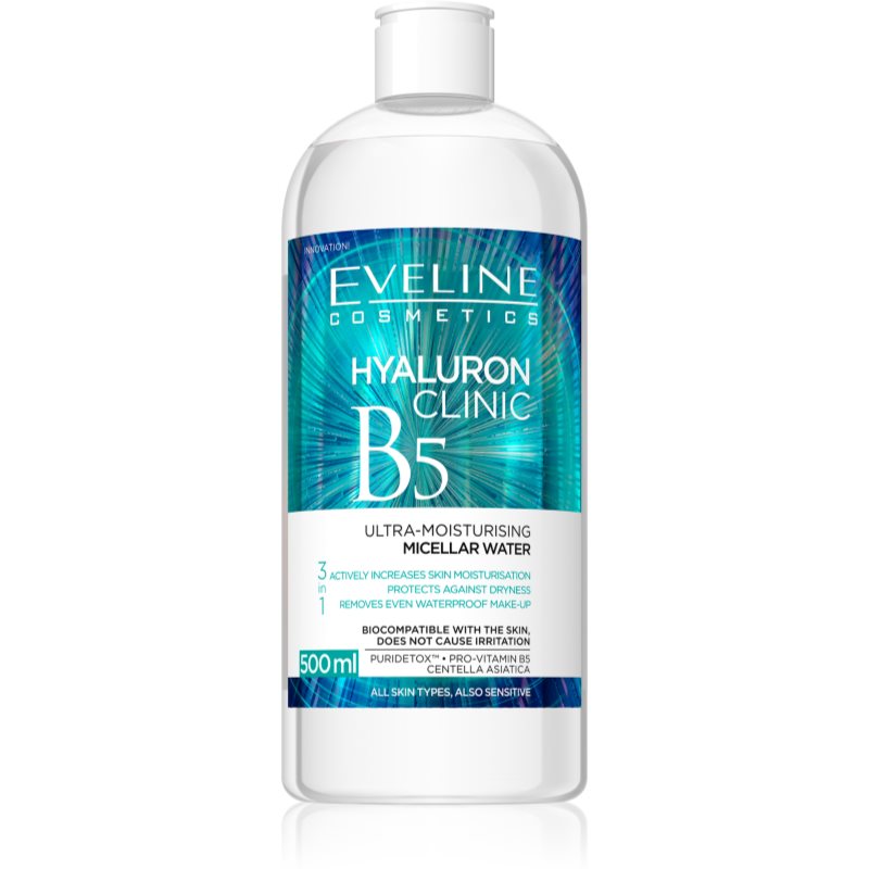 Eveline Cosmetics Hyaluron Clinic agua micelar hidratante 500 ml