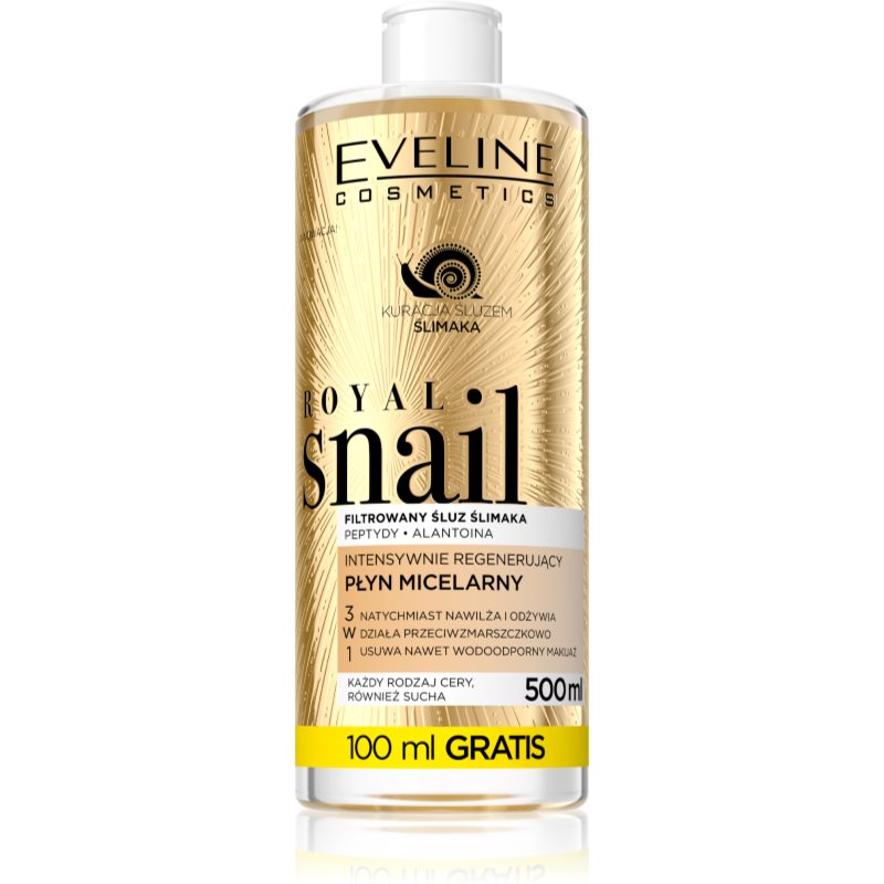 Eveline Cosmetics Royal Snail agua micelar con efecto regenerador 500 ml