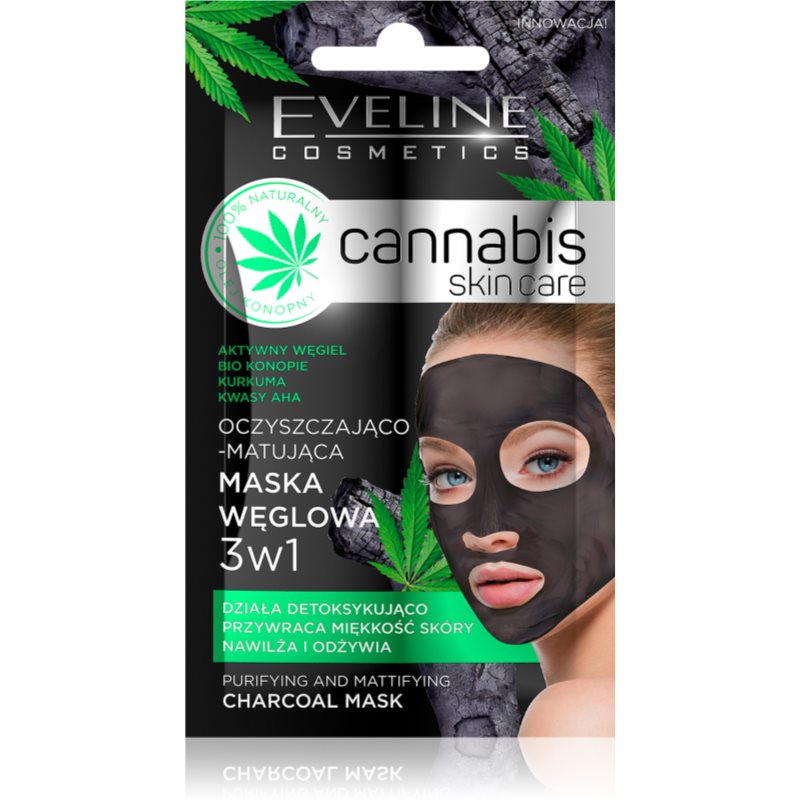 Eveline Cosmetics Cannabis reinigende Gesichtsmaske mit Tonmineralien 7 ml