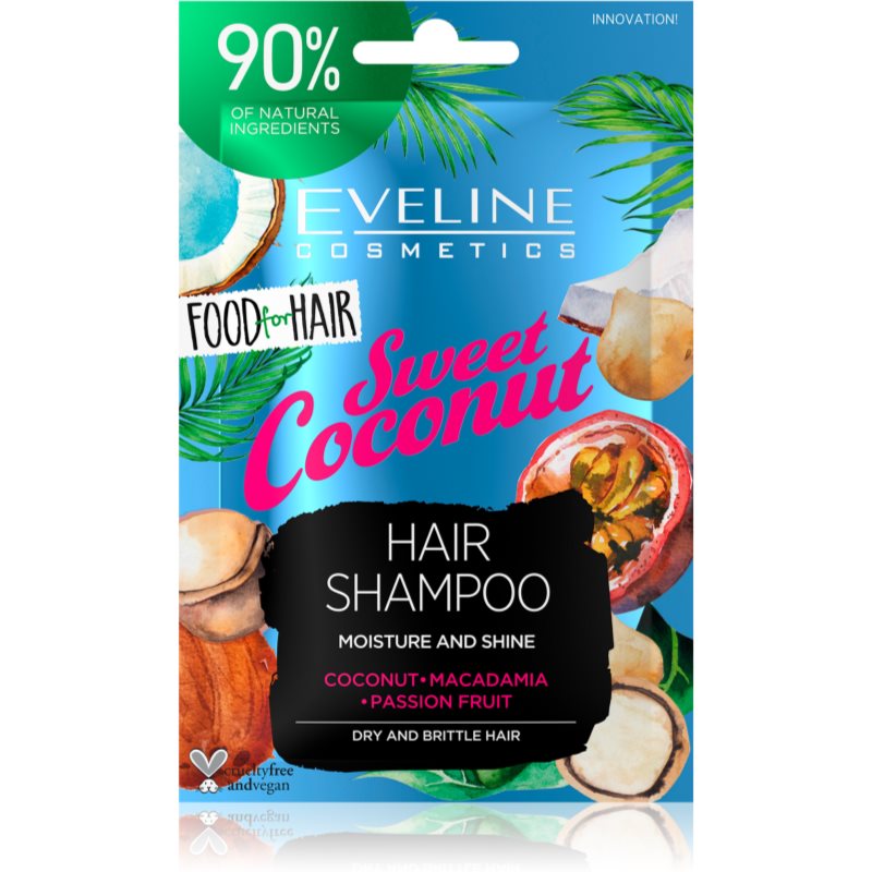 Eveline Cosmetics Food for Hair Sweet Coconut хидратиращ шампоан за суха коса 20 мл.