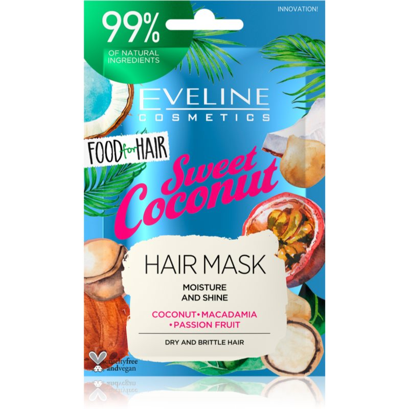 Eveline Cosmetics Food for Hair Sweet Coconut feuchtigkeitsspendende Maske für die Haare 20 ml