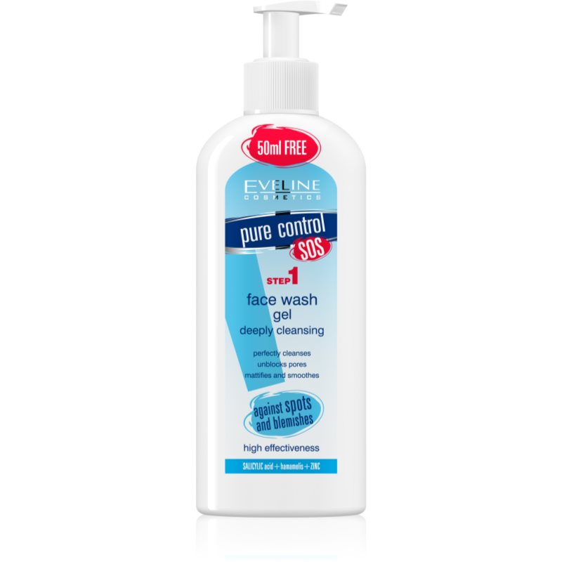 Eveline Cosmetics Pure Control gel de limpeza para limpeza profunda 200 ml