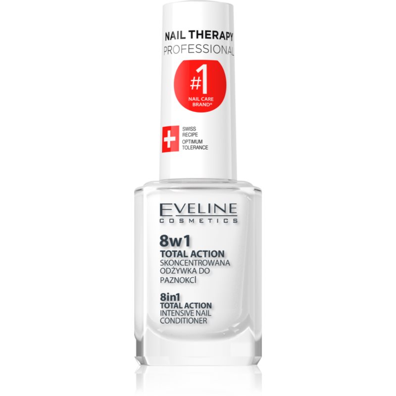 Eveline Cosmetics Nail Therapy balsam pentru unghii 8 in 1 versiunea actualizată nu conține formaldehidă 12 ml