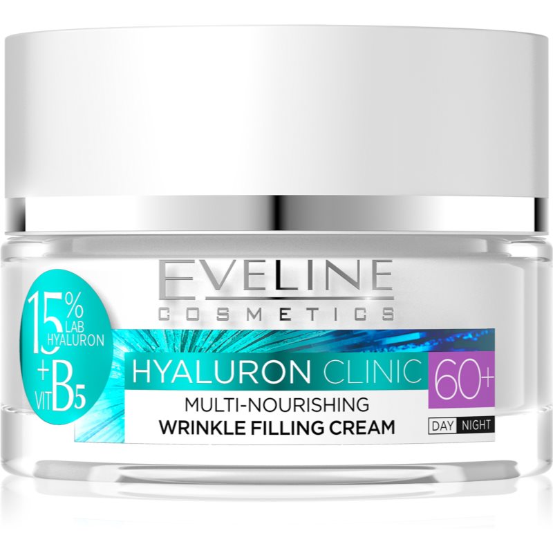 Eveline Cosmetics Hyaluron Clinic creme de dia e noite nutritivo e reparador para pele madura 60+ 50 ml