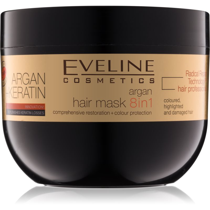 Eveline Cosmetics Argan + Keratin máscara para cabelo com queratina e óleo de argan 300 ml