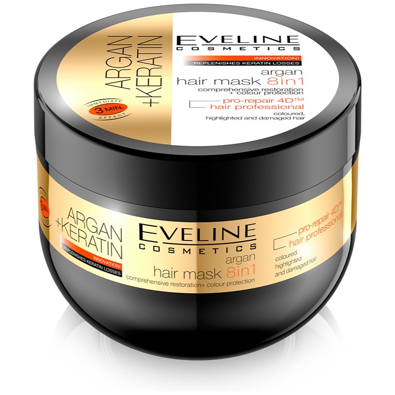 

Eveline Cosmetics Argan + Keratin маска для волосся 8 в 1