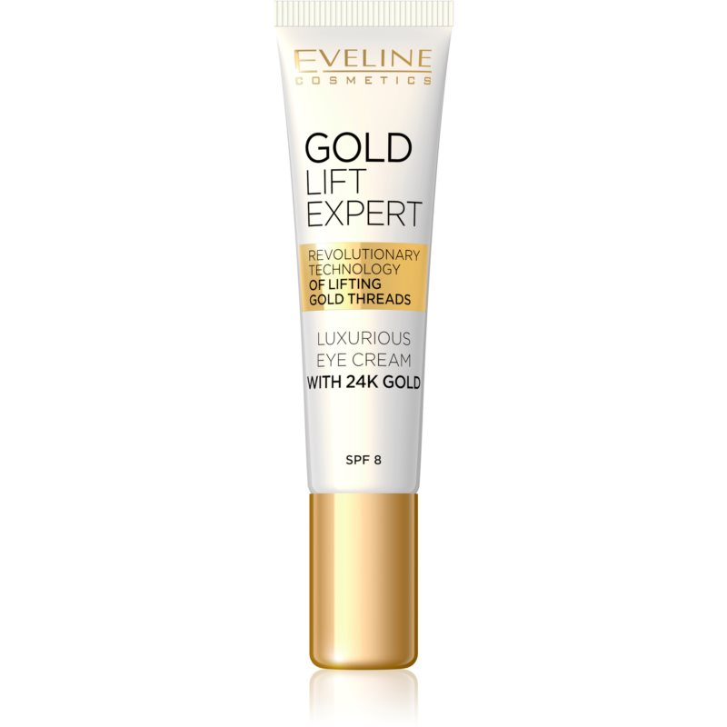 Eveline Cosmetics Gold Lift Expert Luxuscreme für Augen und Augenlider mit 24 Karat Gold (SPF 8) 15 ml