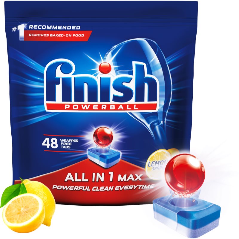 Finish All in 1 Max Lemon pastillas para el lavavajillas 48 ud