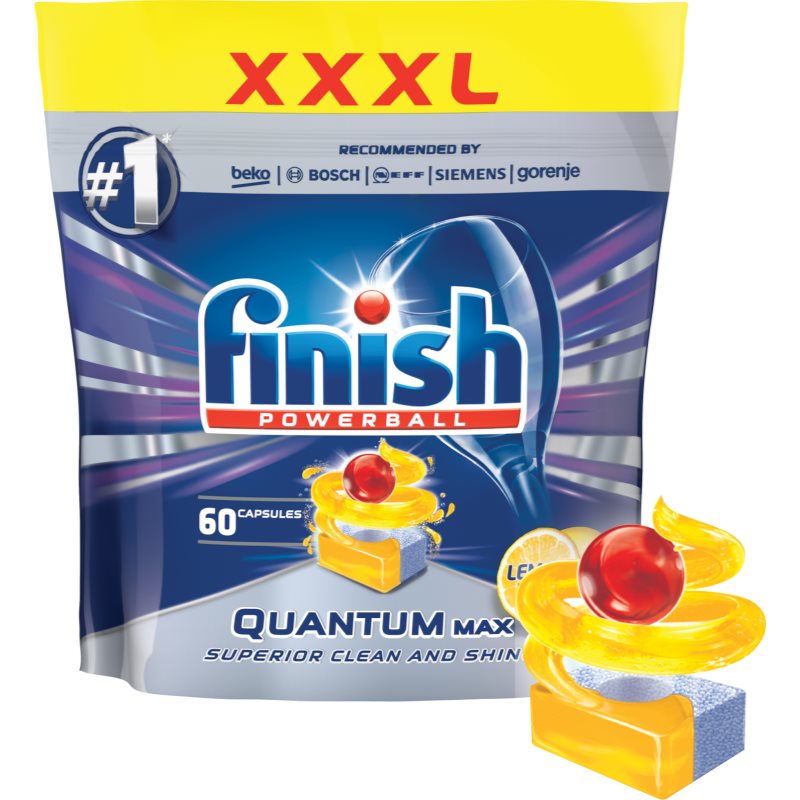 Finish Quantum Max Lemon cápsulas para máquina de lavar louça 60 un.