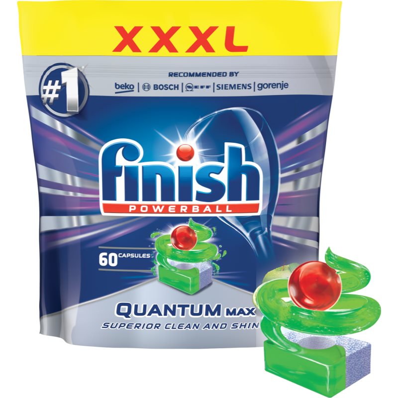 Finish Quantum Max Apple & Lime cápsulas para máquina de lavar louça 60 un.