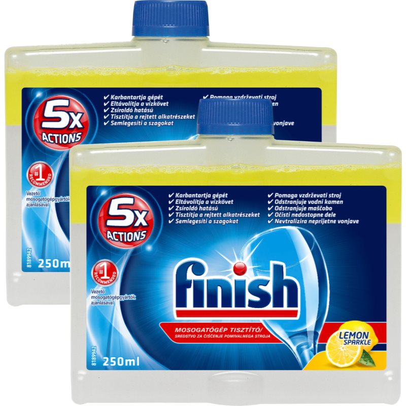 Finish Dishwasher Cleaner Lemon detergente para lavavajillas paquete doble
