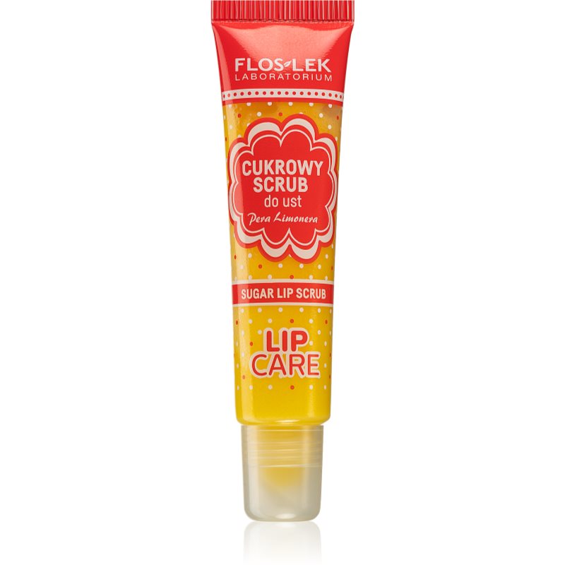 FlosLek Laboratorium Lip Care peeling de açúcar para lábios sabor Pera Limonera 14 g