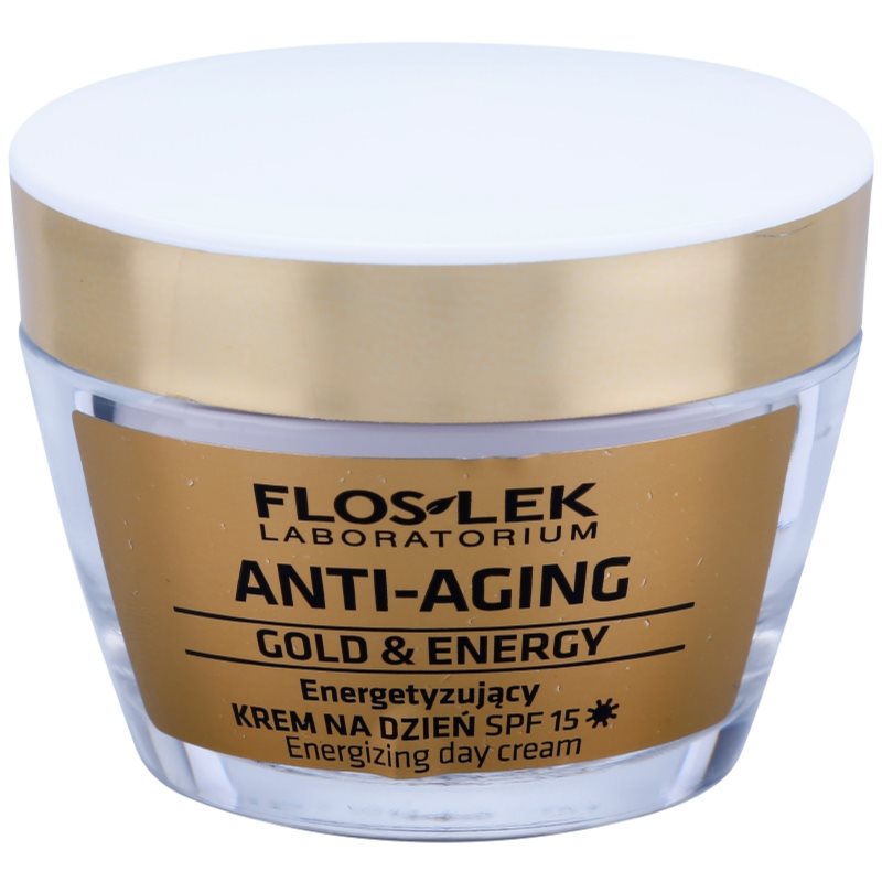 FlosLek Laboratorium Anti-Aging Gold & Energy crema de zi energizanta SPF 15 50 ml