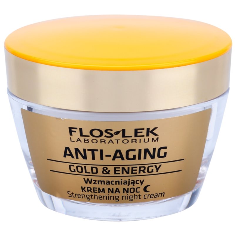 FlosLek Laboratorium Anti-Aging Gold & Energy crema restauradora de noche 50 ml
