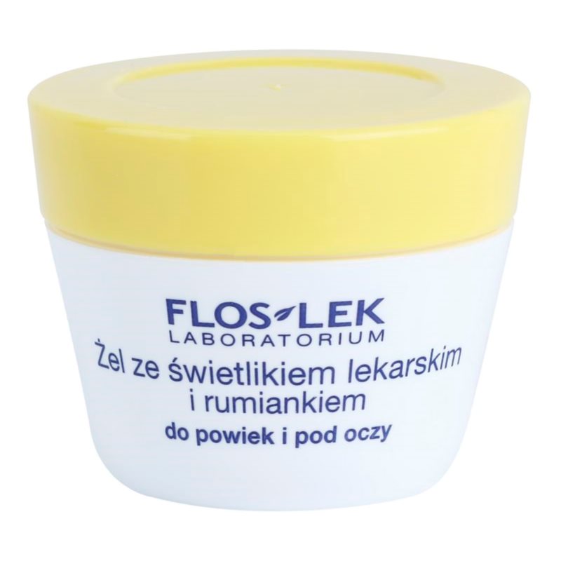 FlosLek Laboratorium Eye Care szemkörnyék ápoló gél szemvidítóval és kamillával 10 g