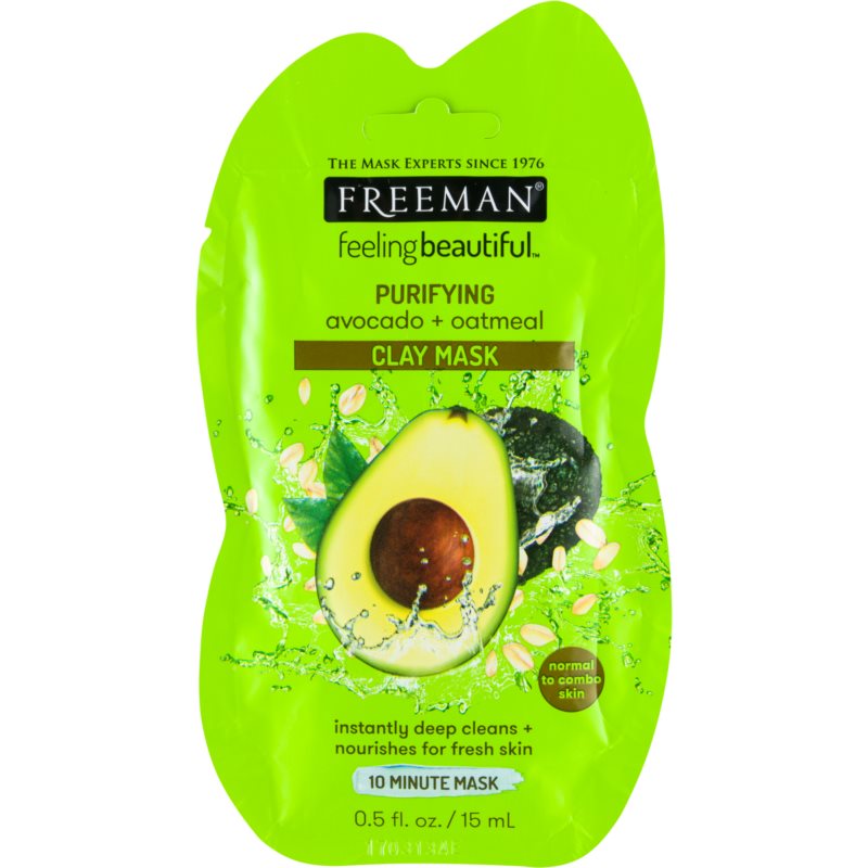 Freeman Feeling Beautiful maseczka do twarzy z kaolinem głęboko oczyszczające Avocado & Oatmeal 15 ml