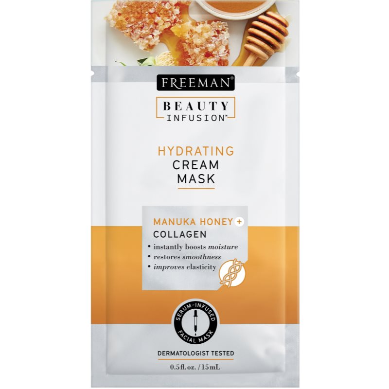 Freeman Beauty Infusion Manuka Honey + Collagen feuchtigkeitsspendende Creme-Maske für normale und trockene Haut 15 ml