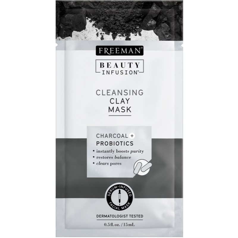 Freeman Beauty Infusion Charcoal + Probiotics почистваща глинена маска за лице 15 мл.