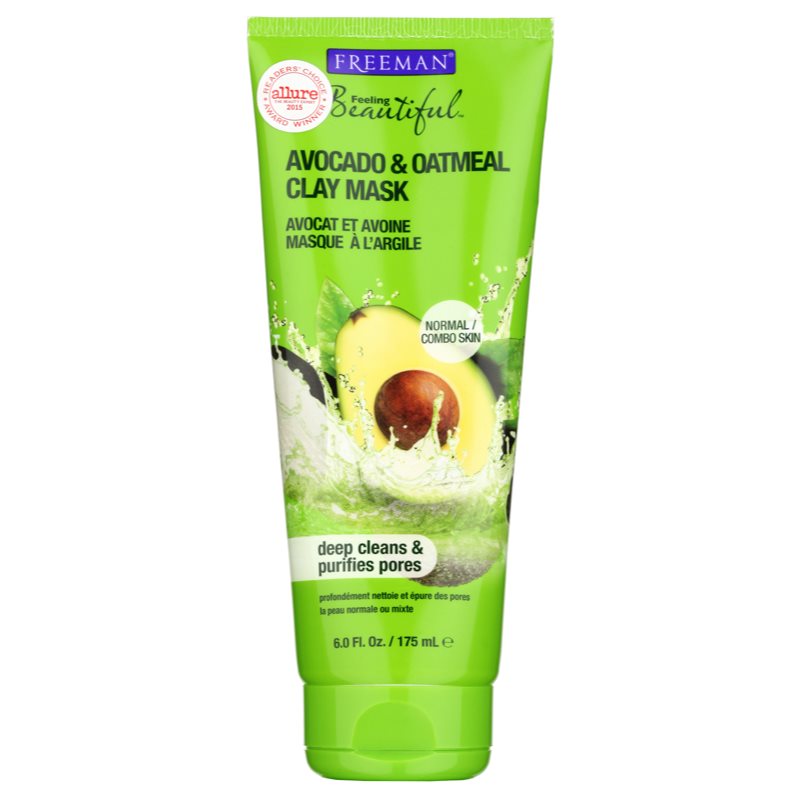 Freeman Feeling Beautiful Gesichtsmaske mit Kaolin für normale Haut und Mischhaut Avocado & Oatmeal 175 ml