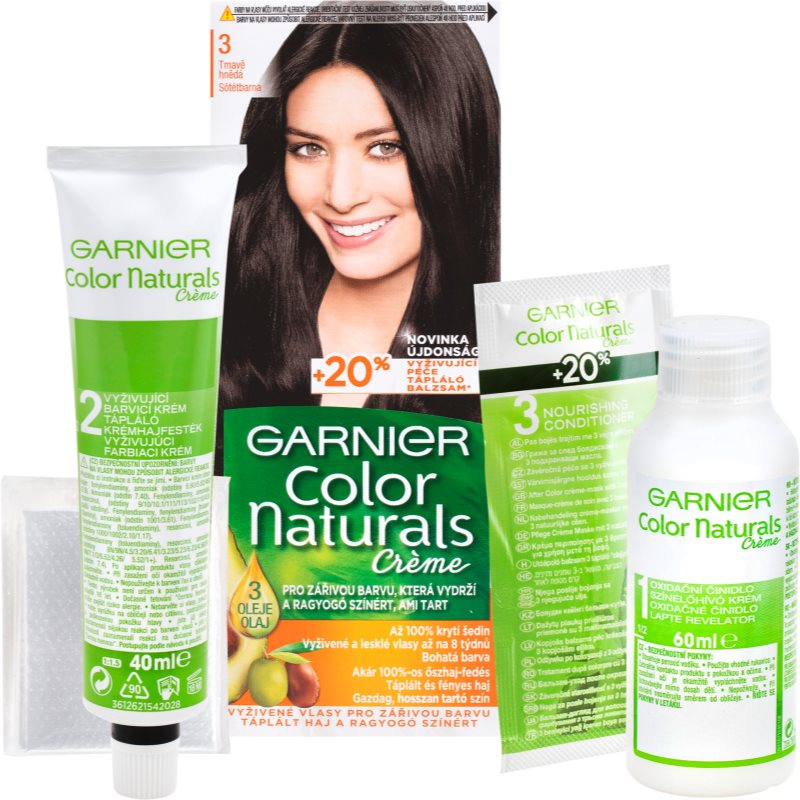 Garnier Color Naturals Creme coloração de cabelo tom 3 Natural Dark Brown