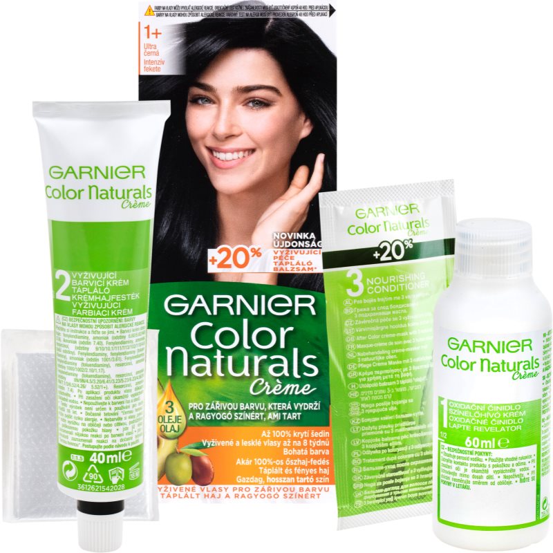 Garnier Color Naturals Creme coloração de cabelo tom 1+ Ultra Black