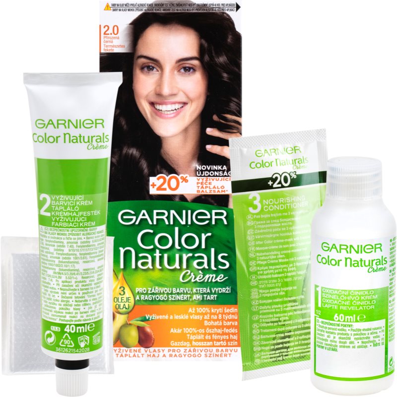 Garnier Color Naturals Creme coloração de cabelo tom 2.0 Soft Black