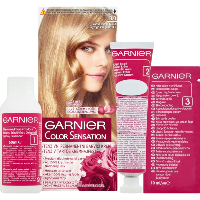 Garnier Color Sensation Haarfarbe Farbton 8.0 Luminous Light Blond