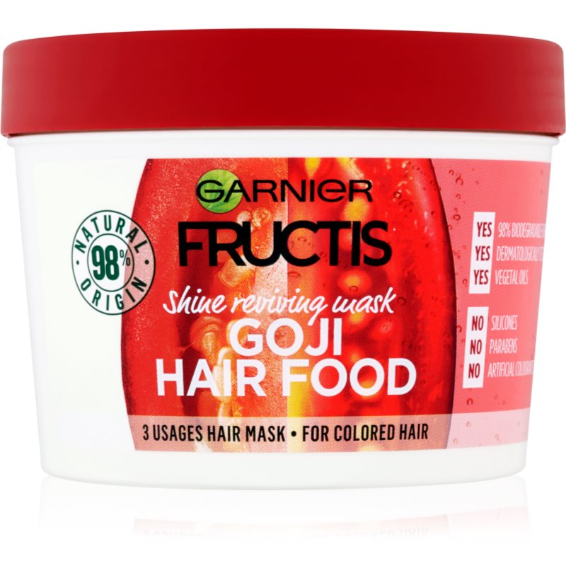 Garnier Fructis Goji Hair Food Mascarilla para devolver el brillo al cabello teñido 390 ml