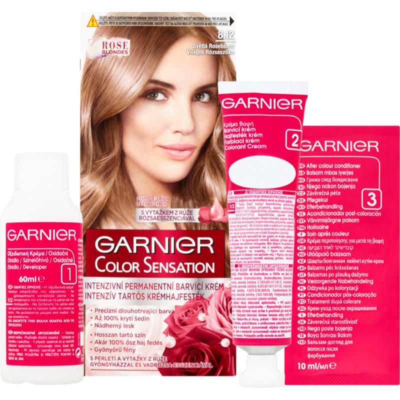 Garnier Color Sensation farba do włosów odcień 8.12 Dark Roseblonde