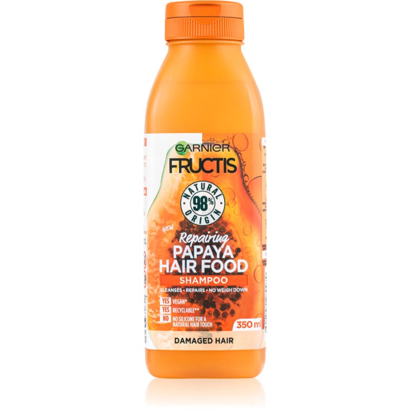 Garnier Fructis Papaya Hair Food Regenierendes Shampoo für beschädigtes Haar 350 ml