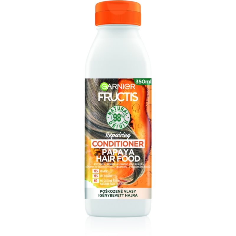 Garnier Fructis Papaya Hair Food condicionador regenerador para cabelo danificado 350 ml