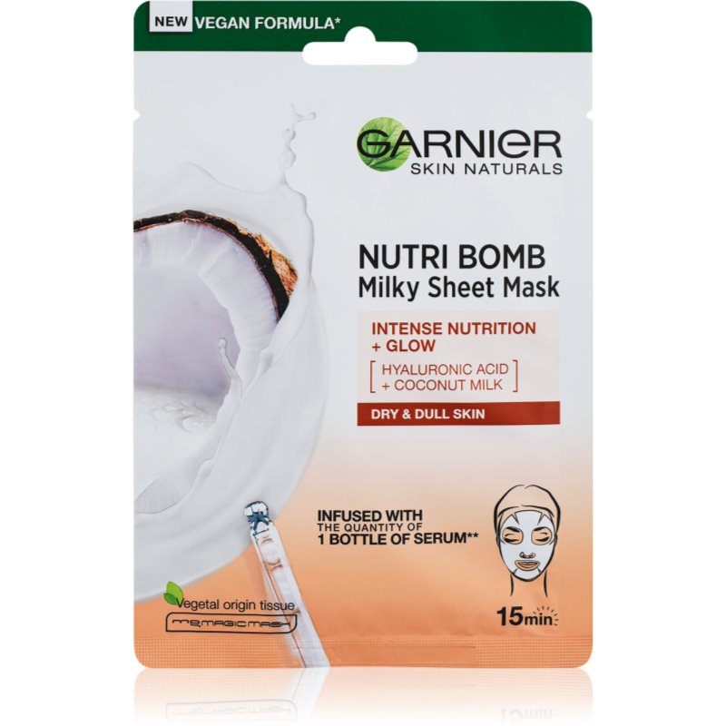 Garnier Skin Naturals Nutri Bomb maska odżywcza w płacie 32 g