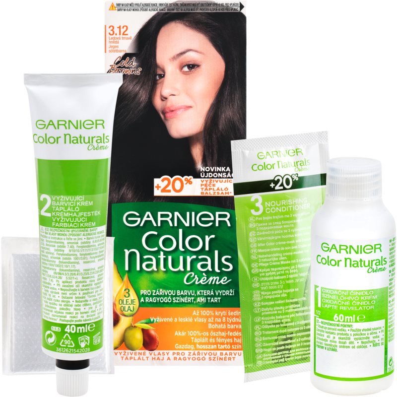 Garnier Color Naturals Creme coloração de cabelo tom 3.12 Icy Dark Brown