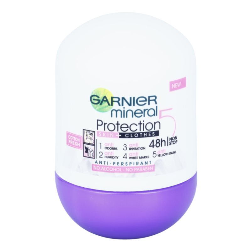 Garnier Mineral 5 Protection рол- он против изпотяване 48 часа (Cotton Fresh) 50 мл.