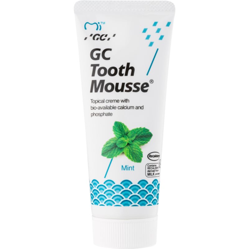 GC Tooth Mousse crema protectora remineralizante para dientes sensibles  sin flúor sabor  Mint 35 ml