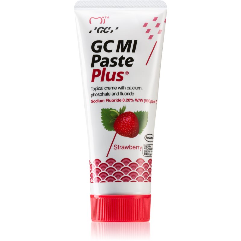 GC MI Paste Plus реминализиращ защитен крем за чувствителни зъби с флуорид вкус Strawberry 35 мл.